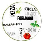 2er Set Pizzateller Tomate Weiß mit Dekor Ø 31cm - 1x Grün & 1x Rot - 27020533_Bild_3