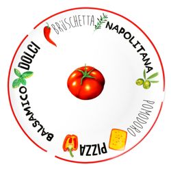 27020530-Hit-Pizzateller-rot-Einzeln.jpg 2er Set Pizzateller Tomate Weiß mit Dekor Ø 31cm - 1x Grün & 1x Rot - 27020533_Bild_4