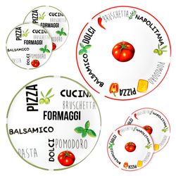27020530-Hit-Pizzateller-gruen-und-rot-6er-Set.jpg 6er Set Pizzateller Tomate Weiß mit Dekor Ø 31cm - 3x Grün & 3x Rot - 27020533_Bild_1
