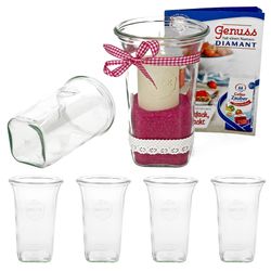 WECK-Quadro-Glas-795ml-ohne-Deckel-6er-Set-2.jpg 6er Set Weck Quentin 795 ml mit Rezeptheft_Bild_1