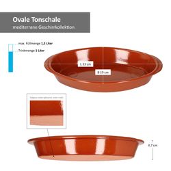 99519-Arte-Regal-Ovale-Auflaufform-32x18cm-Bemassung.jpg 4er Set Ovale Auflaufform Boris Ton 32x18cm M 99519_Bild_5