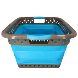 23375218-Hit-Waeschekorb-faltbar-grau-blau-aufgeklappt-01.jpg Wäschekorb faltbar 61x44 grau-blau_Bild_2