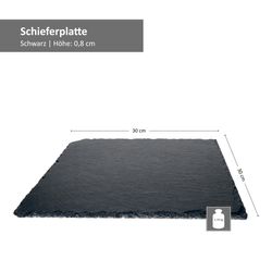 23464620-HIT-Schierferplatte-30x30cm-Bemassung.jpg 2er Set Schieferplatte 30x30cm Schwarz - 23464620_Bild_5