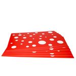 6er Set Tischset rot mit weißen Punkten 45 x 32 cm_Bild_2