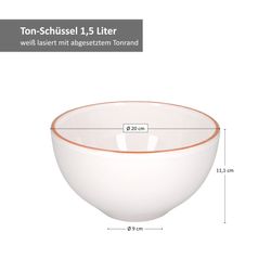 113936-Faiamor-Ton-Bowl-Schale-20-5cm-weiss-Bemassung.jpg 5cm M + 24cm L weiß - 1830/17.5 + 1831/20.5 + 1832/24_Bild_5
