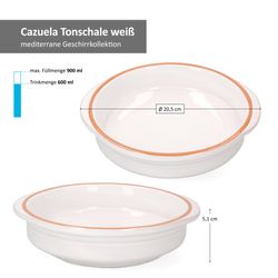 113939-Faiamor-Cazuela-weiss-20cm-Bemassung.jpg 2er Set Cazuela WEISS Ille 20cm L - 1926/20_Bild_5