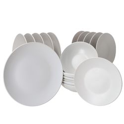 02-24327157-HIT-White-Biata-18tlg-Teller-Set-02.jpg 18tlg. Tellerset White Biata für 6 Personen weiß matt Steingut_Bild_2