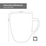 6er Set Kaffeebecher 340ml White Biata Steingut - 24304304_Bild_5