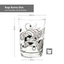 0168440-Pasabahce-Bugs-Bunny-Glas-zum-Anmalen-Bemassung.jpg Glas zum Anmalen 350ml Bugs Bunny - 0168440_Bild_6