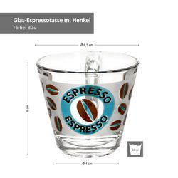 0806205-Cremona-Glas-Espressotasse-Blau-Bemassung.jpg 6er Set Espressotasse 80ml Cremona Blau 6 cm - Ritzenhoff 0806205_Bild_5