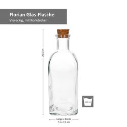 79886-Arte-Regal-Vivalto-Flaschen-500ml-Bemassung.jpg 12er Set Vivalto Flasche 500ml Korkverschluss 79886_Bild_5