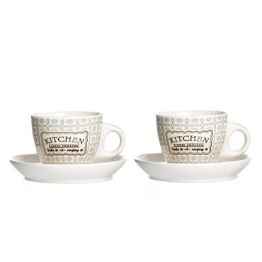 2er Set Espressotassen + Untertassen 80ml Creme/Blau Retro Kitchen - Ritzenhoff 66449_Bild_1
