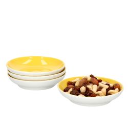 Ritzenhoff-064292-4erSet-Gelb-Weiss-mit-Deko.jpg 4er Set Schale 10cm flach Gelb Doppio - Ritzenhoff 64292_Bild_1