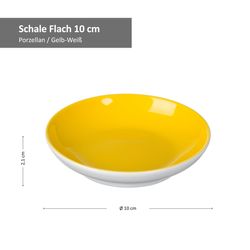 Schale-064292-10cm-Gelb-Weiss-Bemassung-Kopie.jpg 4er Set Schale 10cm flach Gelb Doppio - Ritzenhoff 64292_Bild_4