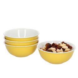 Ritzenhoff-064278-4erSet-weiss-Gelb-mit-Deko.jpg 4er Set Schale 11cm Gelb Doppio - Ritzenhoff 64278_Bild_1