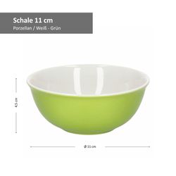 Schale-064162-11cm-Weiss-Gruen-Bemassung.jpg 4er Set Schale 11cm Grün Doppio - Ritzenhoff 64162_Bild_4