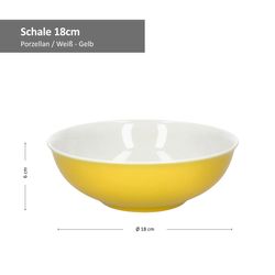 Schale-064261-18cm-Weiss-Gelb-Bemassung.jpg 4er Set Schale 18cm Gelb Doppio - Ritzenhoff 64261_Bild_4
