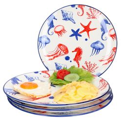 Ritzenhoff-270136-4er-Set-Seestern-mit-Deko.jpg 4er Set Speiseteller 27cm Seestern Seaside - Ritzenhoff 270136_Bild_1