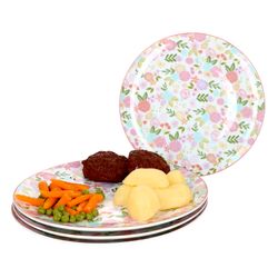 Ritzenhoff-402773-4erSet-Flower-mit-Deko.jpg 4er Set Speiseteller flach 27cm Sweet Flower - Ritzenhoff 402773_Bild_1