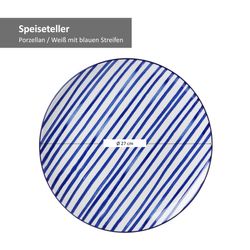 Speiseteller-270228-WeissblaueStreifen--Bemassung.jpg 4er Set Speiseteller 27cm Streifen Seaside - Ritzenhoff 270228_Bild_4