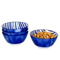 Ritzenhoff-270266-4erSet-Streifen-mit-Deko.jpg 4er Set Schale 12cm Streifen Seaside - Ritzenhoff 270266_Bild_1