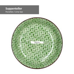 Suppenteller-744873-LimeSao--Bemassung.jpg 4er Set Suppenteller 20cm Lime Sao - Ritzenhoff 744873 _Bild_3