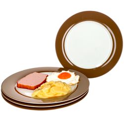 Ritzenhoff-545777-4erSet-Nougat-mit-Deko.jpg 4er Set Speiseteller 27cm Nougat Doppio - Ritzenhoff 545777 _Bild_1