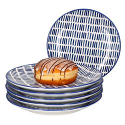 89986-Arte-Regal-Jail-Kuchenteller-6er-Set-Deko.jpg 6er Set Dessert- Kuchenteller Jail Blau Weiß - 89986_Bild_1