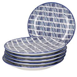 89986-Arte-Regal-Jail-Kuchenteller-6er-Set.jpg 6er Set Dessert- Kuchenteller Jail Blau Weiß - 89986_Bild_2