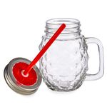 4er Set Vivalto Sole Henkelbecher mit Strohhalm Rot 485ml_Bild_1
