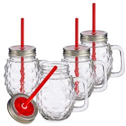 41617-Vivalto-Sole-Henkelbecher-mit-Deckel-Strohhalm-rot-4er-Set.jpg 4er Set Vivalto Sole Henkelbecher mit Strohhalm Rot 485ml_Bild_4