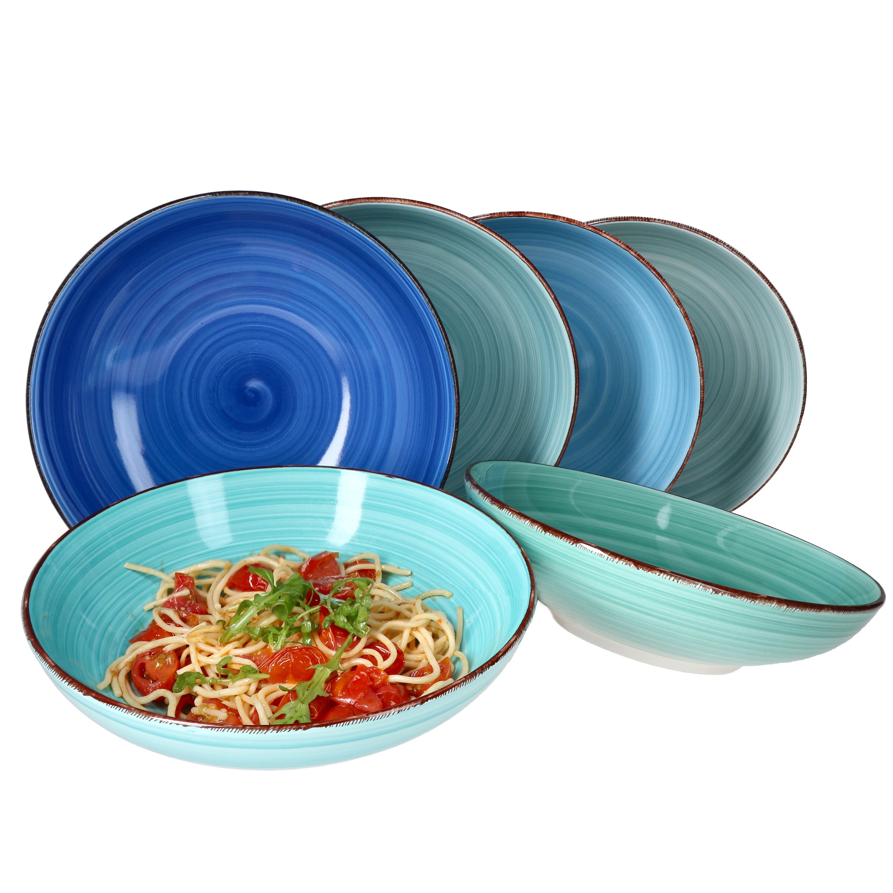 6er Set Spaghetti-Teller Blue 23,5cm - 24327046