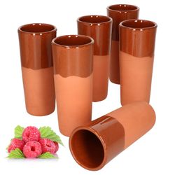 12968-Arte-Regal-Becher-330ml-teilglasiert-6er-Set-Deko.jpg 6er Set Tonbecher 330ml teilglasiert - 12968_Bild_3