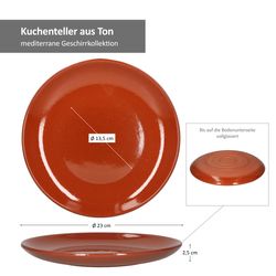 99530-Arte-Regal-Teller-23cm-Bemassung.jpg 2er Set Ton-Kuchenteller 23cm - 99530_Bild_3