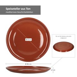 99529-Arte-Regal-Teller-Platte-29cm-Bemassung-NEU.jpg 4er Set Tonteller Platte 29cm - 99529_Bild_4