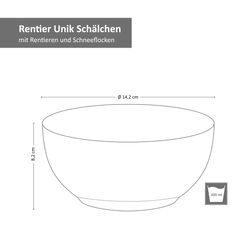 23105793-HIT-Rentier-Unik-Schuessel-14cm-6er-Set-Bemassung.jpg 6er Set Gebäckschale Rentier Unik Ø14cm - 23105793_Bild_5