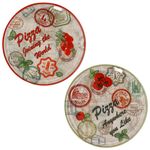 2er Set Pizzateller Charme Red + Charme grün - Rom rot + Moskau grün - 33cm - 04018#ZCHAR + 04018#ZCHAV_Bild_1
