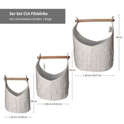 05-1010420-Boltze-Filzkorb-Set-Cui-Beige-3er-Set-Bemassung.jpg B. F. 3er Set CUI Filzkörbe mit Holzgriff beige – 1010420_Bild_5