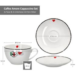 07-412857-Ritzenhoff-und-Breker-Caffee-Amore-Cappucinotassen-Untertassen-Bemassung.jpg 4tlg Set Caffee Amore Cappuccinotasse mit Untertasse - 412857_Bild_6