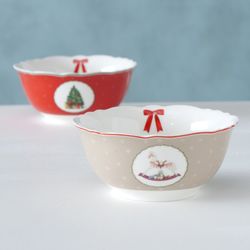 02-2013671-Boltze-Schale-Delight-Creme-Rot-2tlg-Set-Moodpicture.jpg B. 2 tlg Set Delight Gebäckschälchen - 2013671_Bild_2