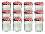 CAPCRO 12er Set Sturzglas 435 ml Marmeladenglas Einmachglas Einweckglas To 82 rot karierter Deckel_Bild_2