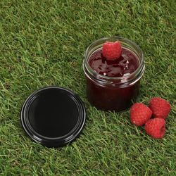 03-Sturz-TO-66-125ml-Schwarz-Rasenbilder-Marmelade.jpg 25er Set Sturzglas 125 ml Marmeladenglas Einmachglas Einweckglas To 66 schwarzer Deckel incl. Diamant-Zucker Gelierzauber Rezeptheft_Bild_3