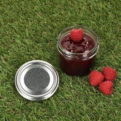 03-Sturz-TO-66-125ml-Silber-Rasenbilder-Marmelade.jpg 25er Set Sturzglas 125 ml Marmeladenglas Einmachglas Einweckglas To 66 silberner Deckel incl. Diamant-Zucker Gelierzauber Rezeptheft_Bild_3