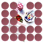 20er Set Deckel To 82 rot kariert passend für 230ml / 350ml / 435ml Gläser incl. Diamant-Zucker Gelierzauber Rezeptheft_Bild_2