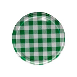 deckel-sturz-gruen-1.jpg 20er Set Deckel To 82 grün kariert passend für 230ml / 350ml / 435ml Gläser incl. Diamant-Zucker Gelierzauber Rezeptheft_Bild_1