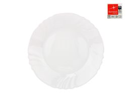 kuchenteller.jpg flach 32cm aus Opal-Hartglas