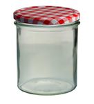 48er Set Sturzglas 350 ml Marmeladenglas Einmachglas Einweckglas To 82 rot karierter Deckel incl. Diamant-Zucker Gelierzauber Rezeptheft_Bild_2