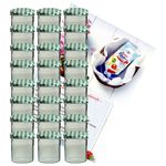 24er Set Sturzglas 350 ml Marmeladenglas Einmachglas Einweckglas To 82 grün karierter Deckel incl. Diamant-Zucker Gelierzauber Rezeptheft_Bild_1