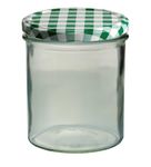 24er Set Sturzglas 350 ml Marmeladenglas Einmachglas Einweckglas To 82 grün karierter Deckel incl. Diamant-Zucker Gelierzauber Rezeptheft_Bild_2
