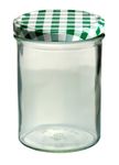 12er Set Sturzglas 435 ml Marmeladenglas Einmachglas Einweckglas To 82 grün karierter Deckel incl. Diamant-Zucker Gelierzauber Rezeptheft_Bild_2
